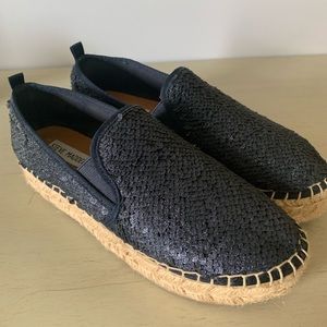 Steve Madden Poppi Navy Blue Sequin Espadrilles